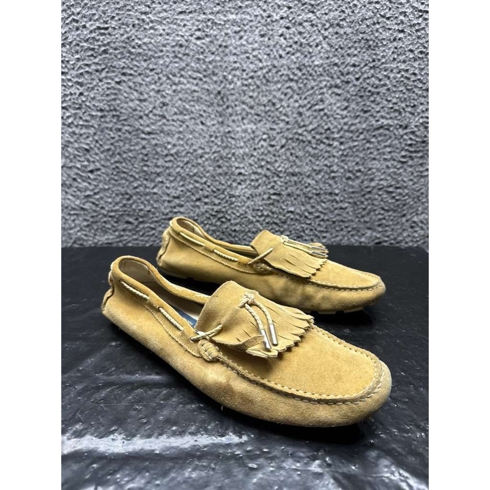Gianfranco Lattanzi Suede Leather Tasseled Slip-On Loafers Beige Mens Size 42 EU